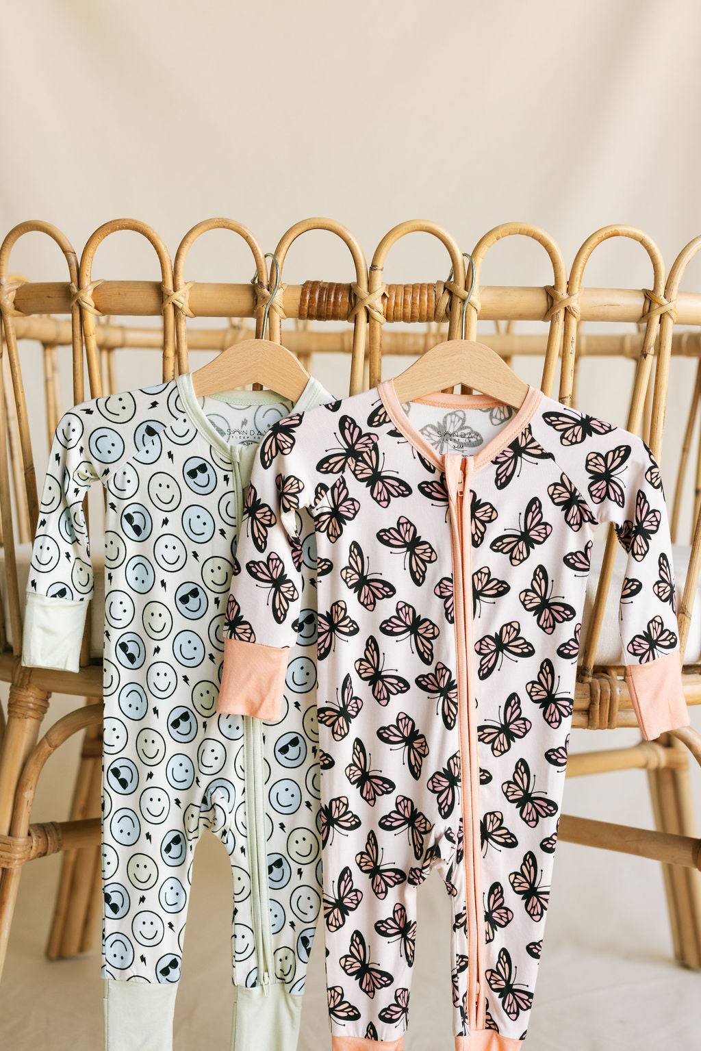 Peachy Butterfly Zippy Romper