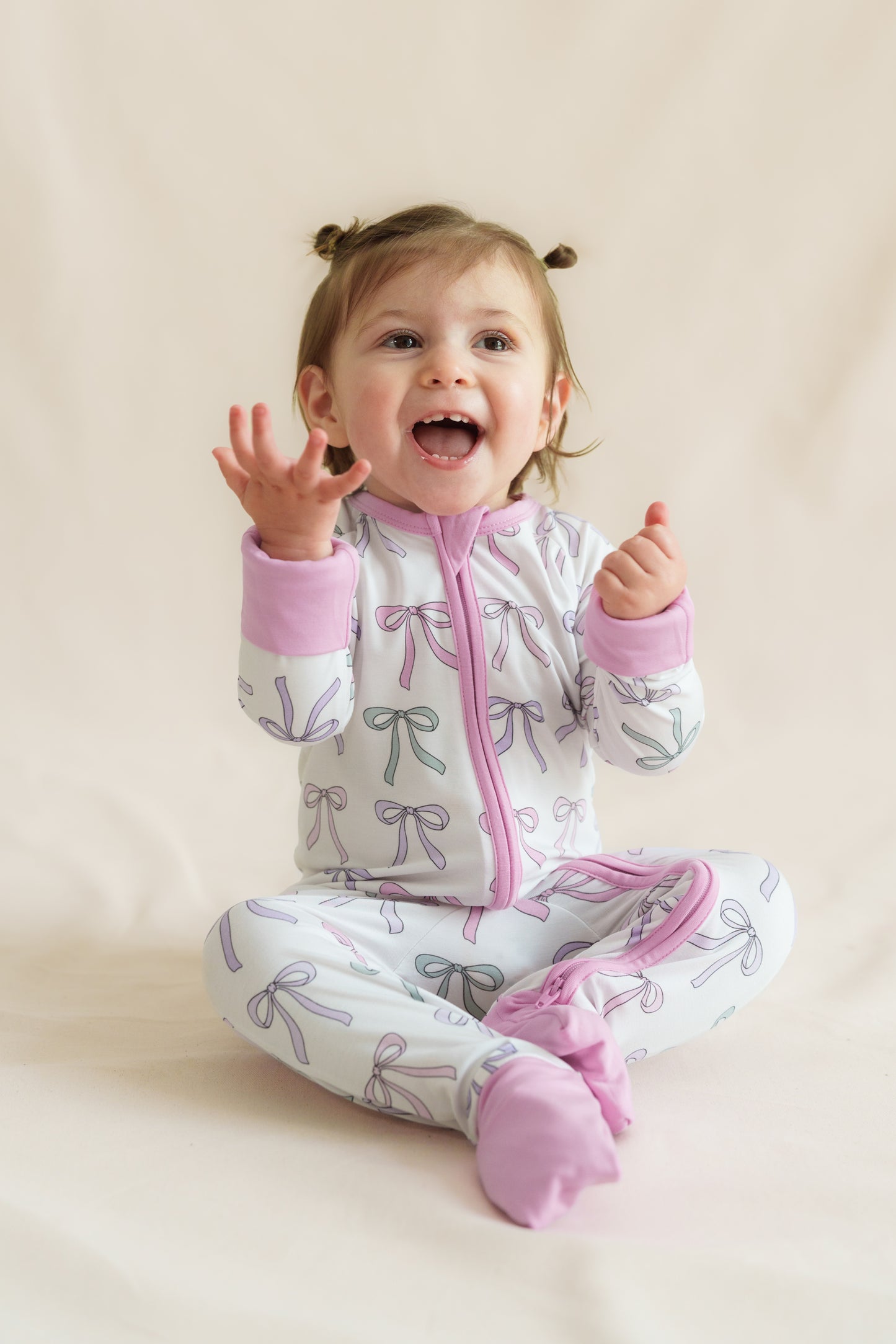 Pastel Bows Zippy Romper