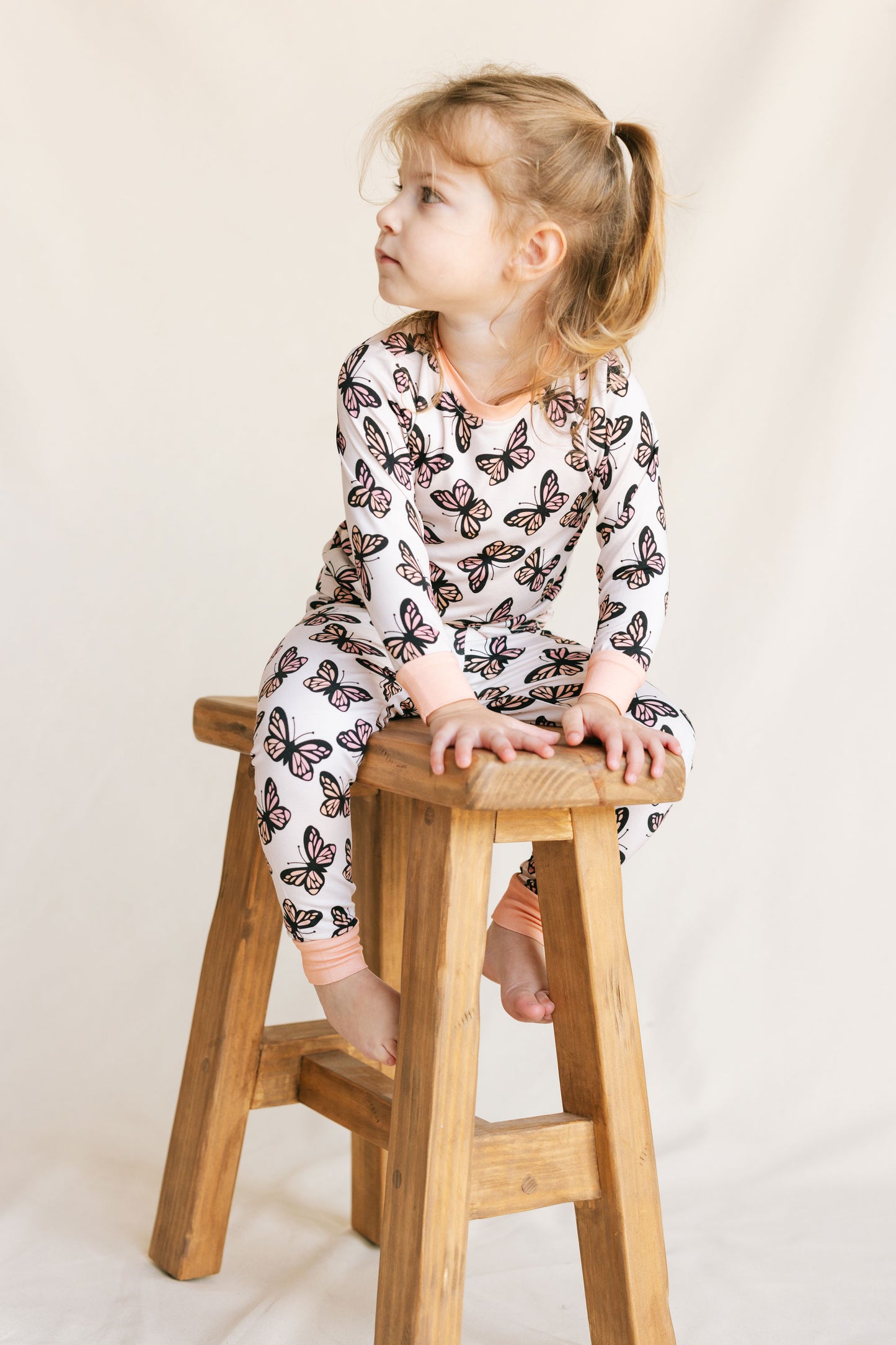 Peachy Butterfly Two-Piece Set