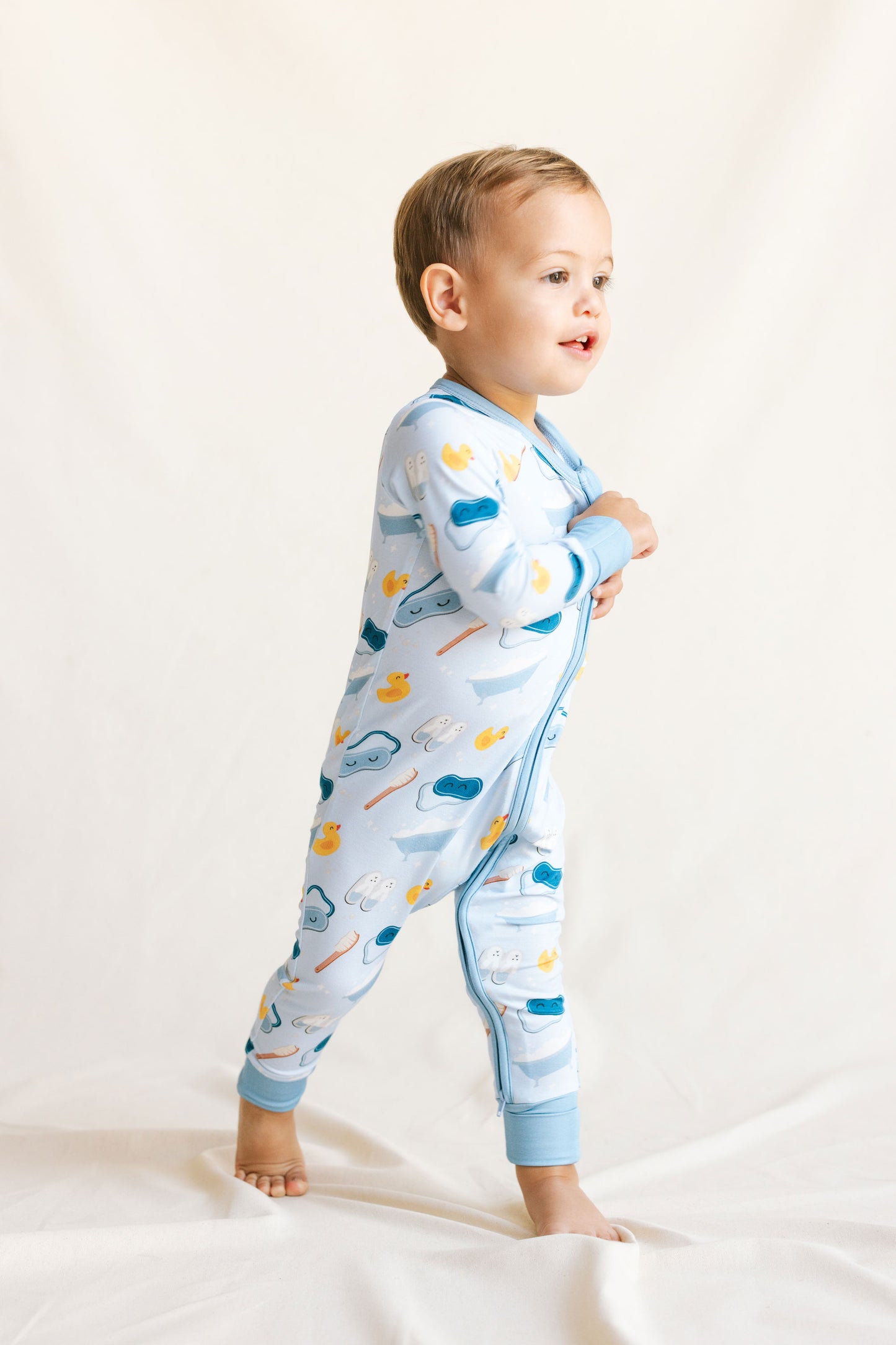 Self-Care Sunday Blue Zippy Romper