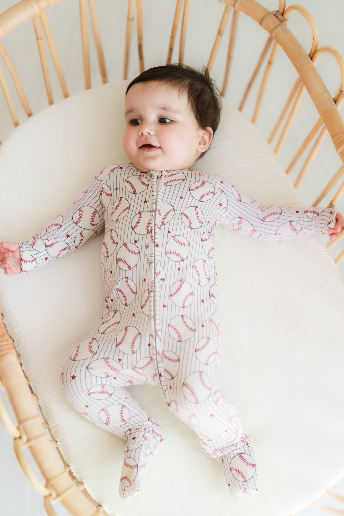 Vintage Baseballs Zippy Romper