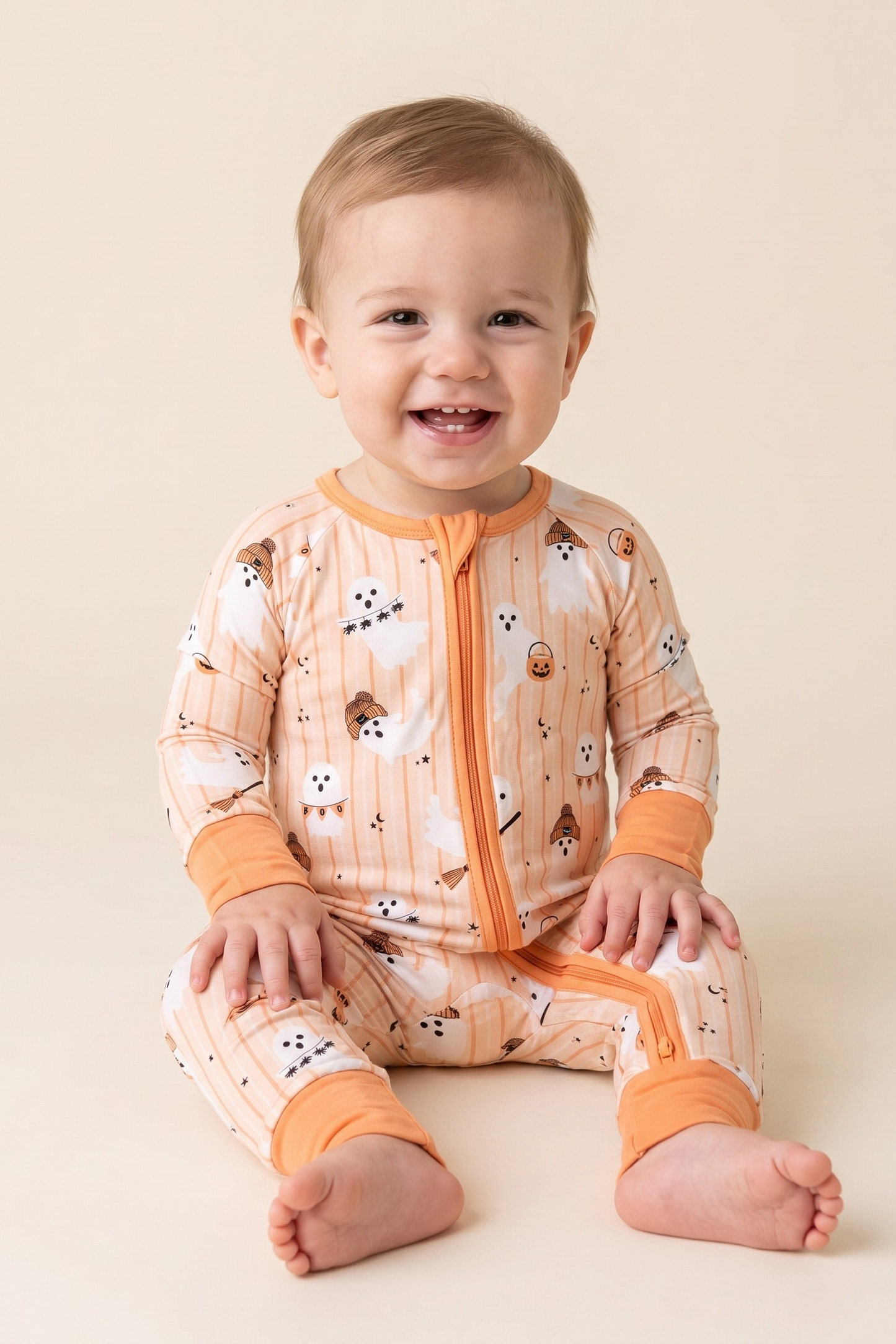 (Pre-order) Orange Boo Crew Zippy Romper