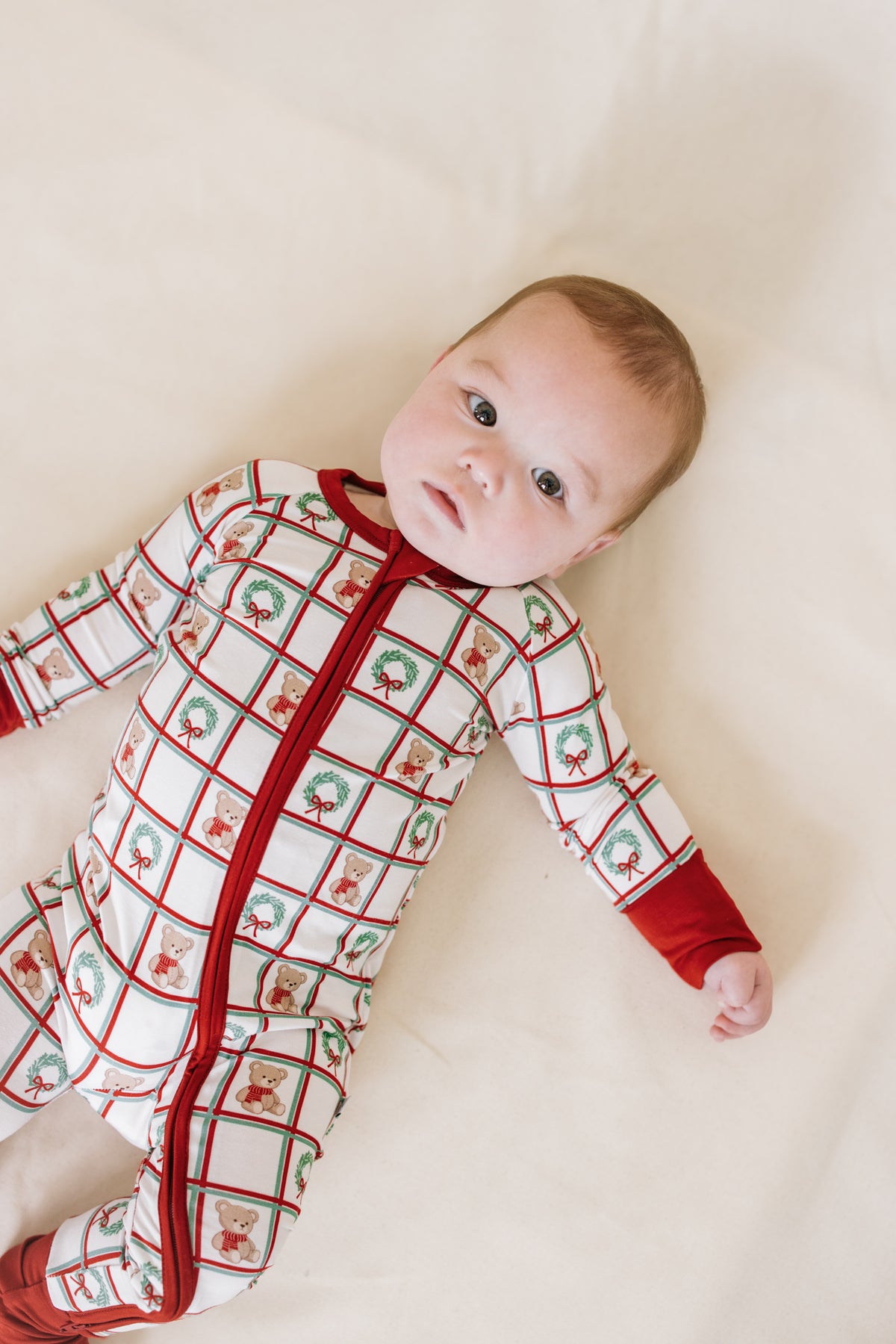 Holiday Teddies Zippy Romper: Preorder ships by 9/25