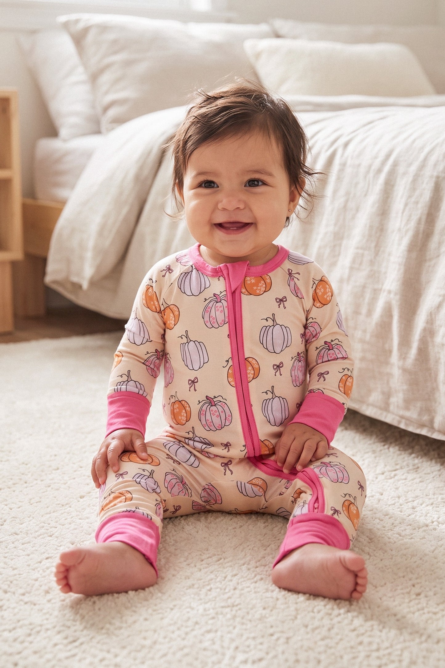 (Pre-order) Pastel Pumpkins Zippy Romper