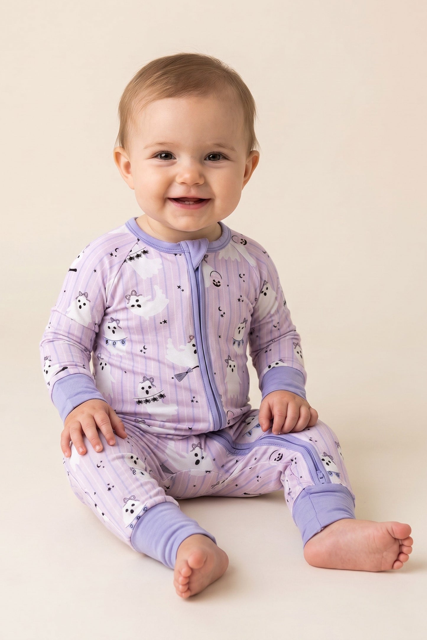 (Pre-order) Purple Boo Crew Zippy Romper