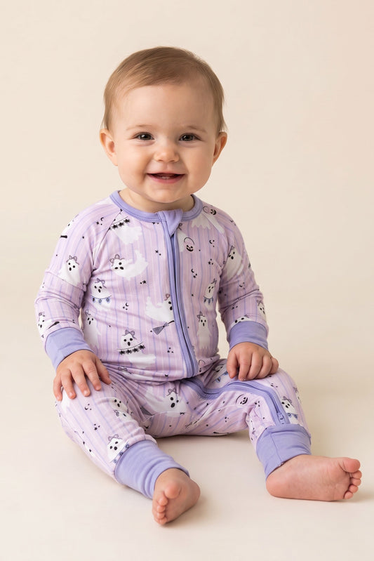 (Pre-order) Purple Boo Crew Zippy Romper