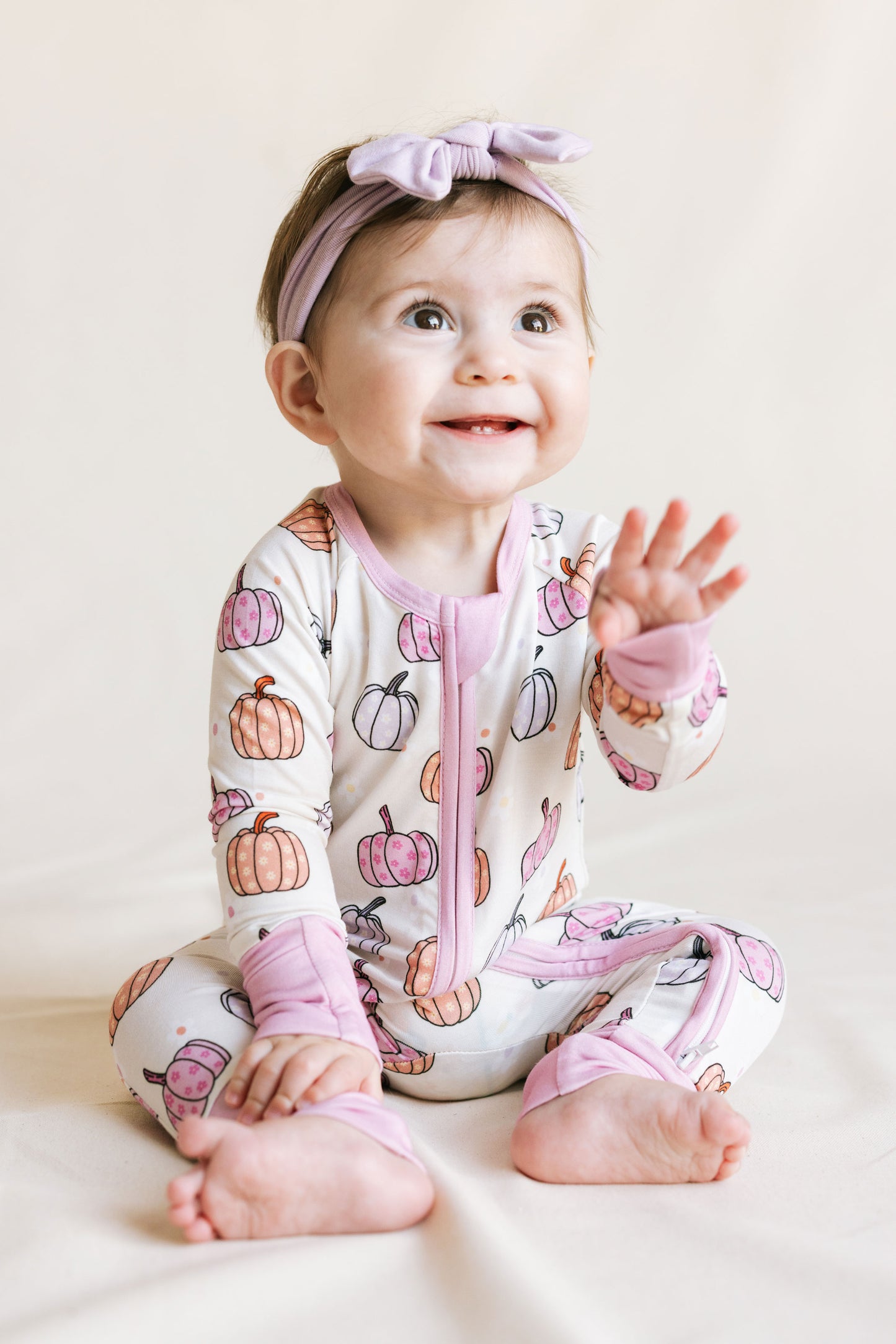 Pastel Pumpkins Zippy Romper